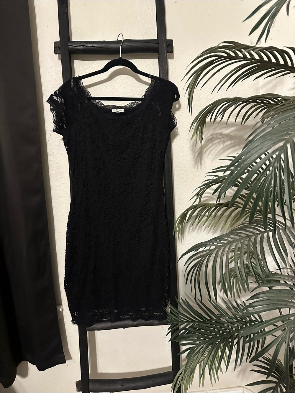 Maurices Black Lace Cap-Sleeve Cocktail Dress